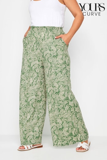 Yours Curve Green Notch Texture Trousers (E53719) | £27