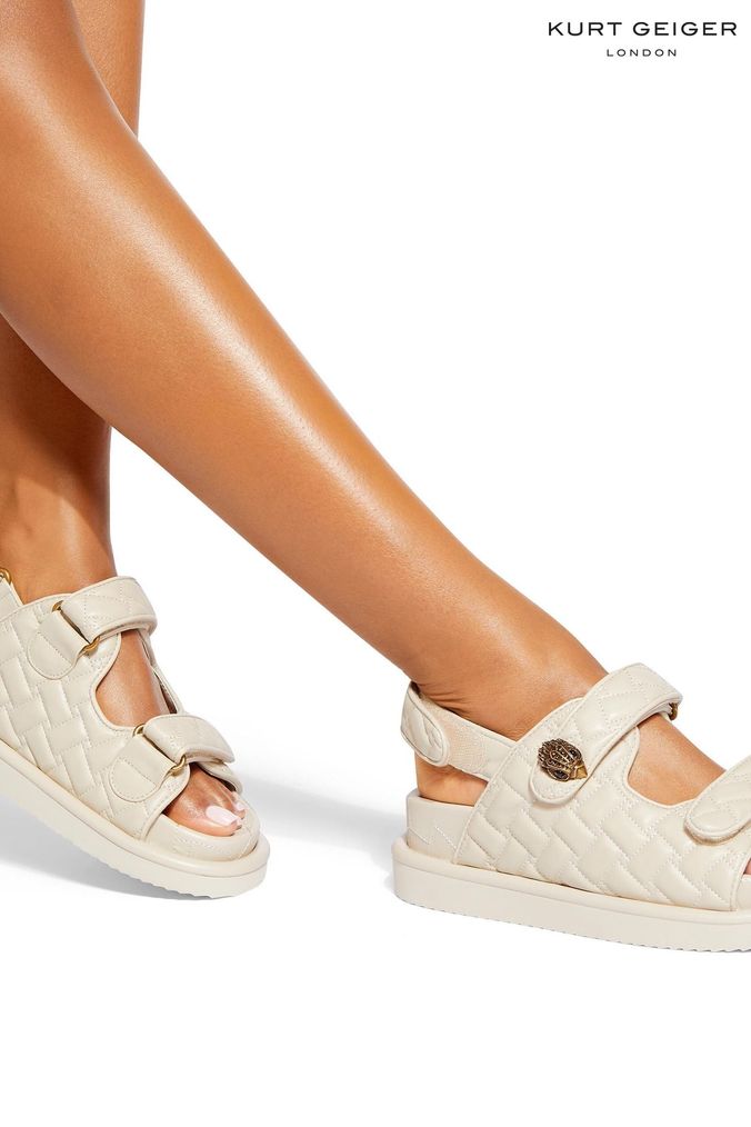 Buy Women s Cream Flat Sandals Online Next UK