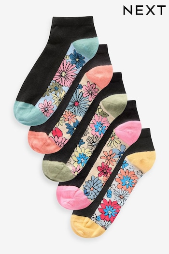 Flowers Footbed Trainers Socks 5 Pack (E54756) | £10