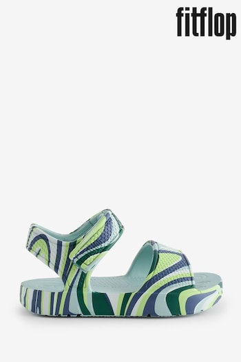 FitFlop Kids Blue Iqushion Toddler Swirly Ergonomic B/S Sandals (E55176) | £35