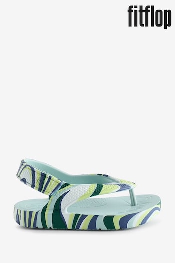 FitFlop Kids  Blue Iqushion Toddler Swirly Ergonomic Flip Flops (E55177) | £28