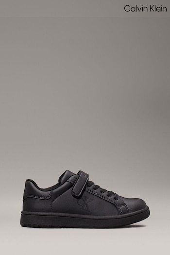 Calvin Klein Black Low Cut Lace-Up Velcro Trainers (E55310) | £60 - £64