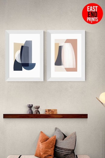 East End Prints White Columba Abstract Set of 2 by Anna Mainz (E55589) | £80 - £215