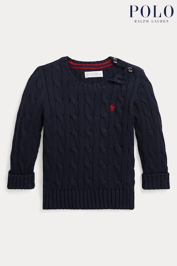 Polo Ralph Lauren Baby Cream Cable Knit 100% Cotton Jumper (E55679) | £89