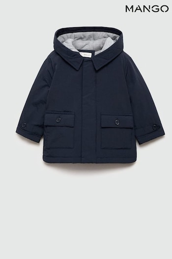 Mango Navy Hooded Parka Jacket (E55742) | £28