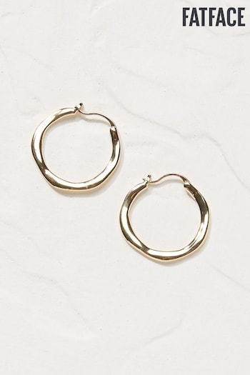 FatFace Gold Hammered Hoops (E55862) | £12.50