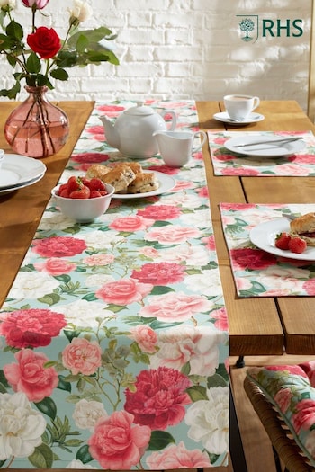 RHS Green Rose Garden Outdoor 100% Cotton Table Runner (E56251) | £20