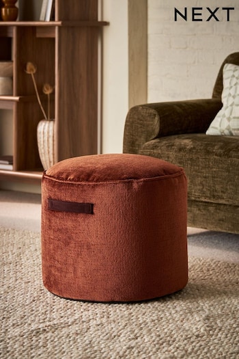 Orange Pouffe With Handles (E57154) | £60