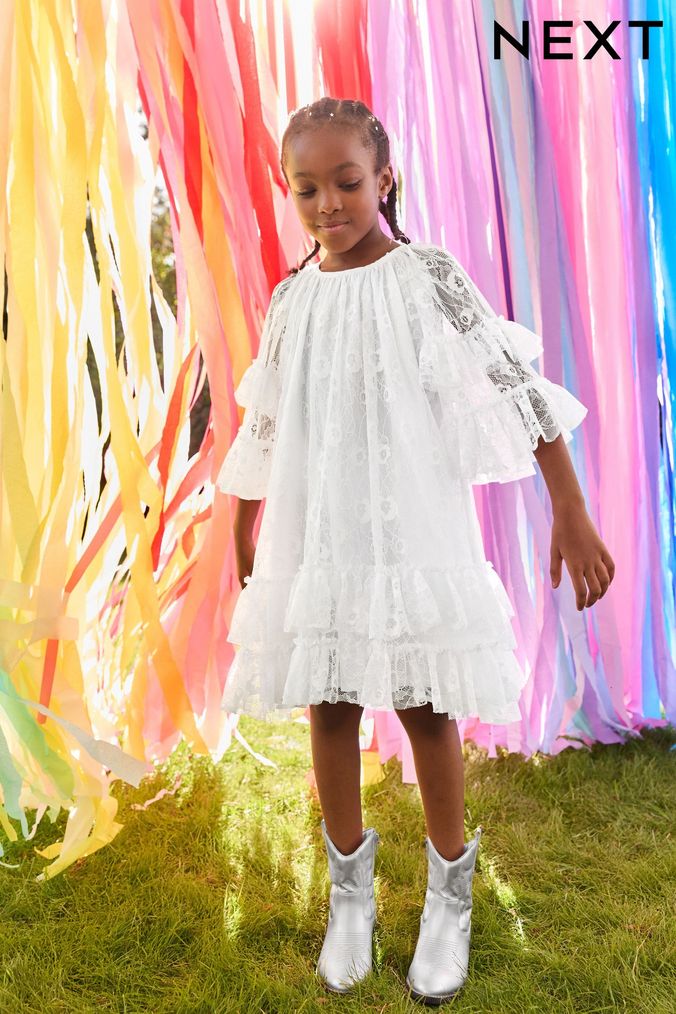 White long sleeve dress kids store