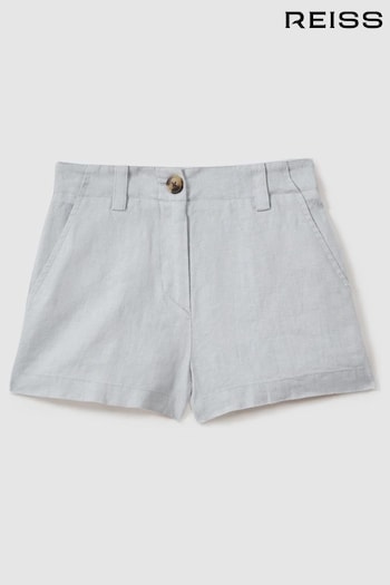 Reiss Blue Dani Teen Linen Loose Fit Shorts (E58994) | £43