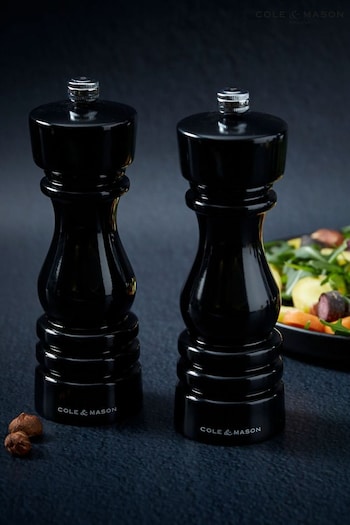 Cole & Mason Black Gloss London 180mm Salt and Pepper Mills (E59160) | £55