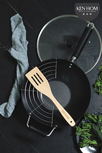 Ken Hom Black Excellence 31cm Non Stick Wok Set (E59166) | £60