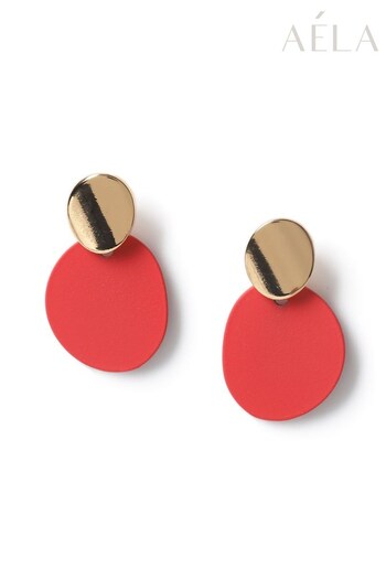 Aela Red Mini Powdercoat Drop Earrings (E59504) | £9