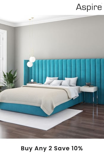 Aspire Furniture Teal Grandeur Wing Velvet Headboard (E60876) | £500