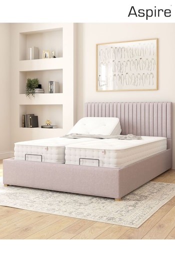 Aspire Furniture Grey Grant Velvet Electric Adjustable Bed With Mattress (E60877) | £1,350 - £2,100