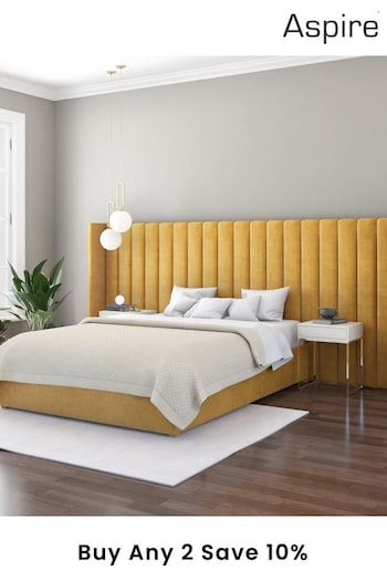 Aspire Furniture Ochre Grandeur Wing Velvet Headboard (E60880) | £500