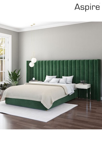 Aspire Furniture Forest Green Grandeur Wing Velvet Headboard (E60895) | £500