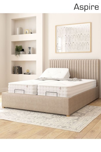 Aspire Furniture Natural Grant Velvet Electric Adjustable Bed With Mattress (E60898) | £1,350 - £2,100