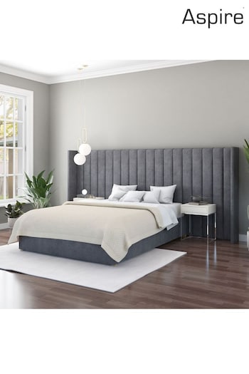 Aspire Furniture Steel Grandeur Wing Velvet Headboard (E60899) | £500