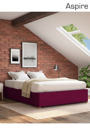 Aspire Furniture Berry Platform Velvet End Lift Ottoman Storage Bed (E60913) | £400 - £465