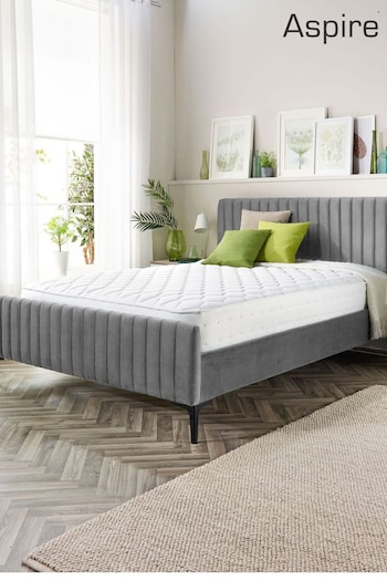 Aspire Furniture Grey Vermont Velvet Bed (E60915) | £290 - £310