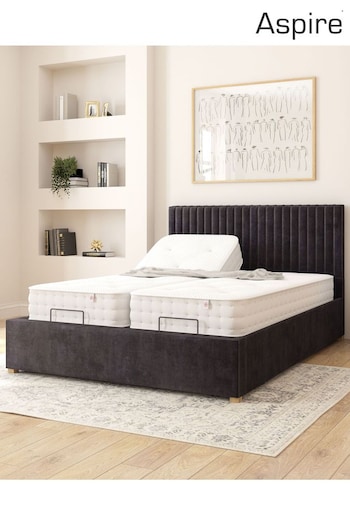 Aspire Furniture Ebony Grant Velvet Electric Adjustable Bed With Mattress (E60916) | £1,350 - £2,100