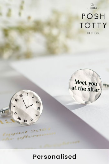 Personalised Wedding Special Time Cufflinks by Posh Totty Designs (E61463) | £85