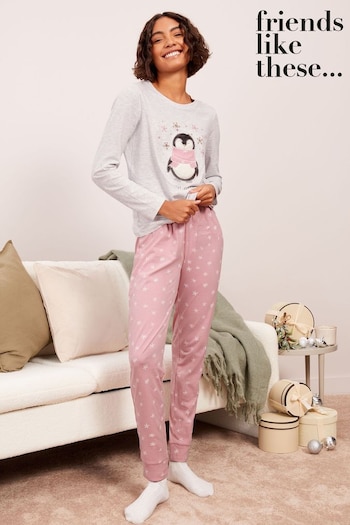 Friends Like These Pink Penguin Novelty Pyjamas (E61653) | £34