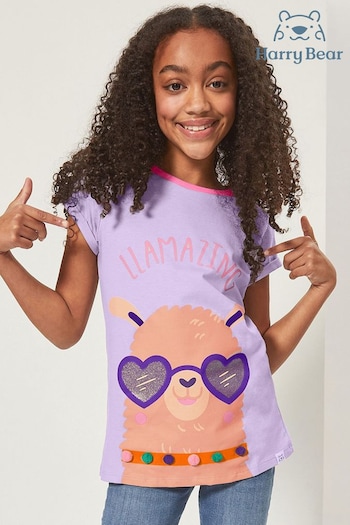 Harry Bear Purple Llama T-Shirt (E63853) | £10