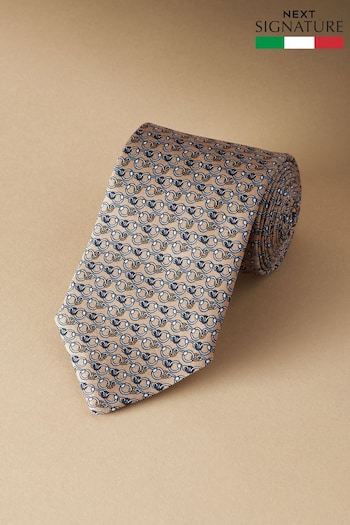 Neutral/Blue Link Signature Made In Italy Design Tie (E63908) | £30