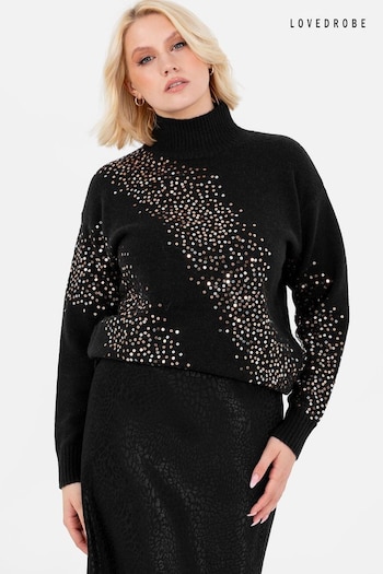 Lovedrobe Sequin Embellished Black Jumper (E64098) | £50