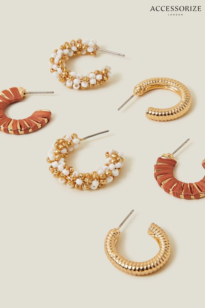Orange Earrings Amber Statement Drop Hoop Earrings Next UK