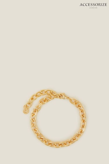 Accessorize Gold Plated 14ct Chunky Curb Chain Bracelet (E65200) | £16