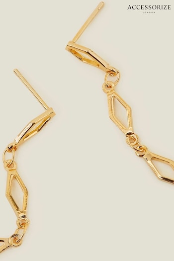 Accessorize Gold Plated 14ct Cut Out Drop Earrings (E65213) | £14