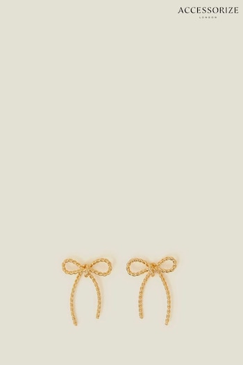 Accessorize Gold Plated 14ct Bow Earrings (E65214) | £14