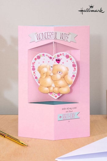 Hallmark Pink Wife 3D Forever Friends Design Birthday Card (E65789) | £5