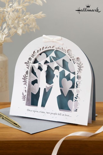 Hallmark Blue Wedding Card Once Upon a Time 3D Laser Cut Design (E65808) | £4