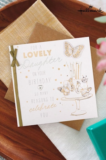 Hallmark White Birthday Card for Daughter Cake And Candles Design (E65831) | £4