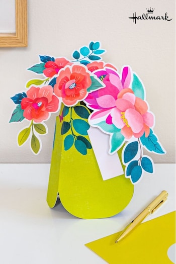 Hallmark Multi 3D Pop-Up Yellow Vase Paper Gift Flowers (E65854) | £7