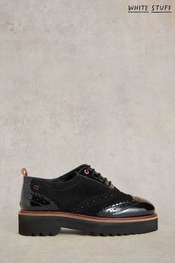 White Stuff Black Chunky Lace Up Brogues (E66582) | £0