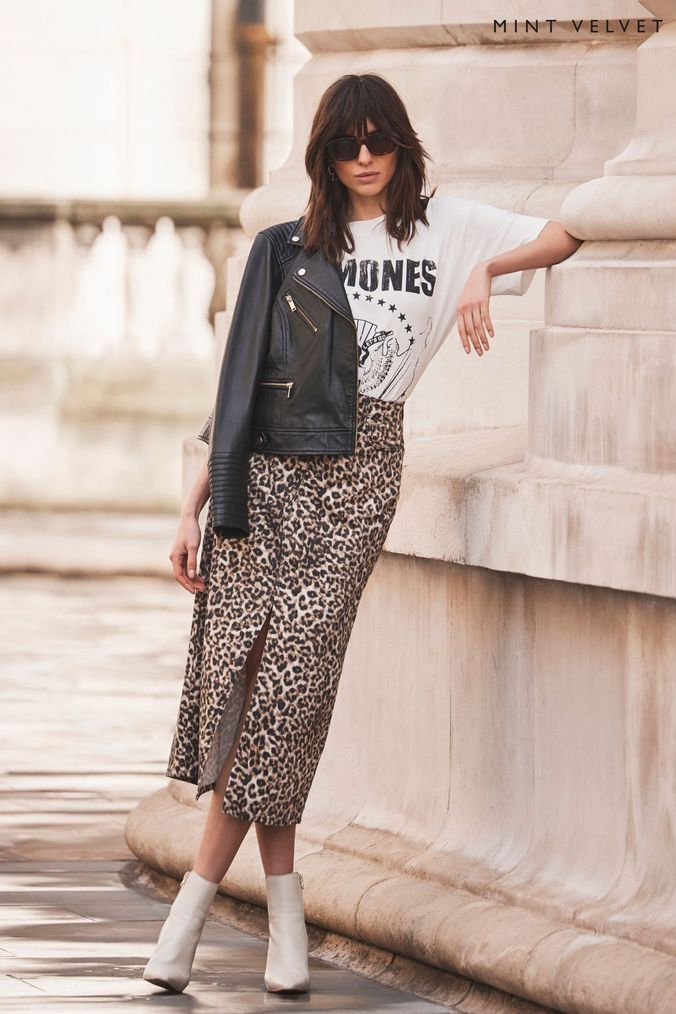 Mint velvet zebra print skirt shop