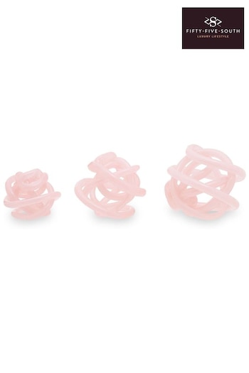 Fifty Five South Pink Knot Decor Glass Ornament (E66937) | £55