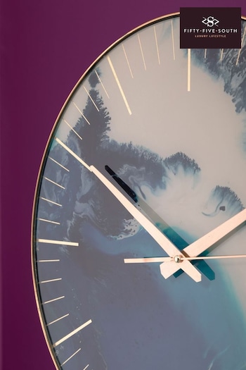 Fifty Five South Blue Celina Abstract Wall Clock (E67004) | £62
