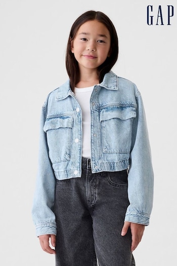 Gap Blue Cropped Denim Jacket (4-13yrs) (E67390) | £35