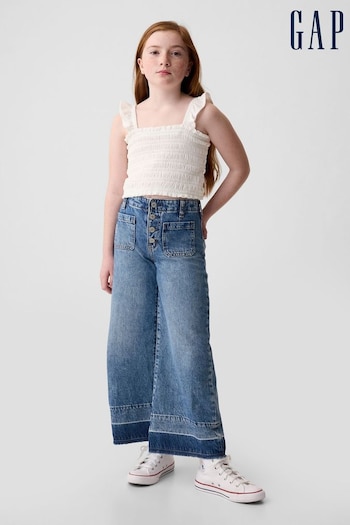 Gap Blue High Waisted Wide Leg Ankle Jeans (5-13yrs) (E67397) | £25