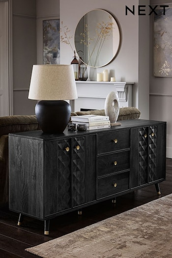 Black Lloyd Mango Wood Extra Large Sideboard (E67472) | £1,099