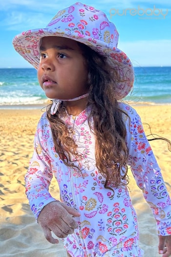 Purebaby Pink Printed Long Sleeves Swimsuit (E67885) | £28