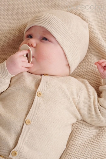 Purebaby Natural Textured Knit Cardigan (E68018) | £28