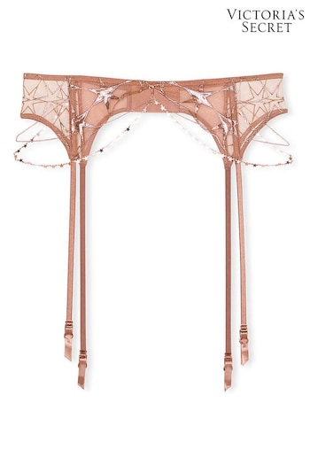 Victoria's Secret Rose Gold Star Embroidery Suspenders (E68593) | £45