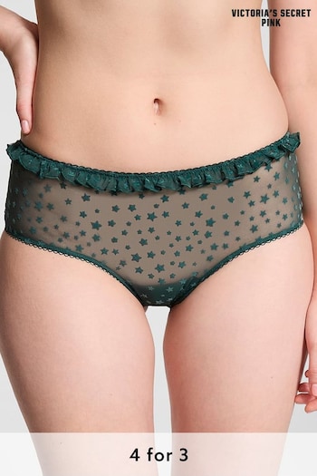 Victoria's Secret PINK Deep Forest Green Cheeky Star Chaser Lace Knickers (E68632) | £9